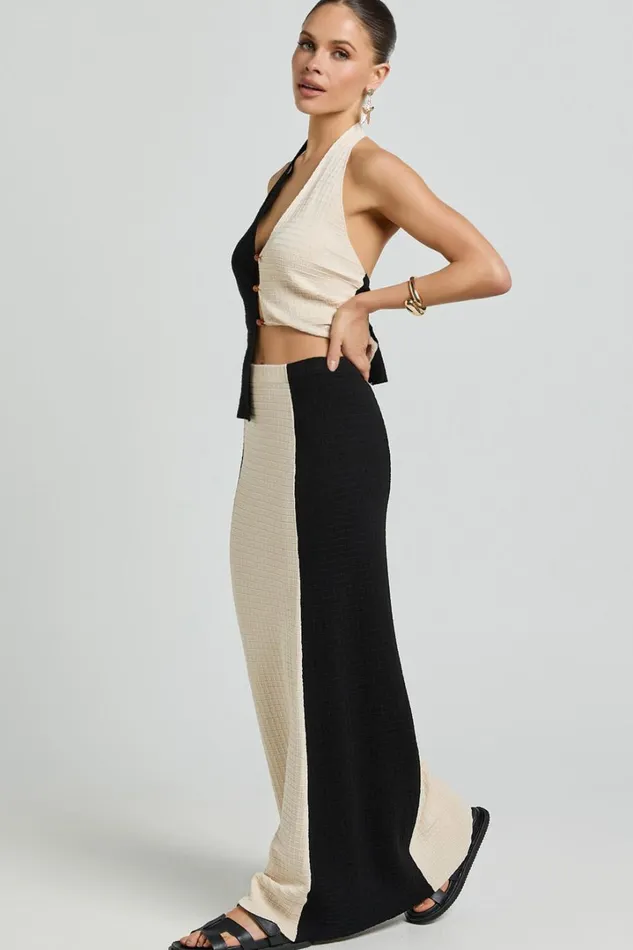 Seven Wonders 8211 Elita Maxi Skirt In BlackLatte Women Showpo Skirts