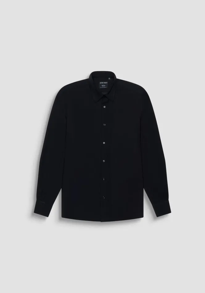 Shirts Men Antony Morato Napoli Regular Fit Shirt In Soft Touch Viscose Blend Fabric Blue Ink Shirts Men Antony Morato Napoli Regular Fit Shirt In Soft Touch Viscose Blend Fabric Blue Ink