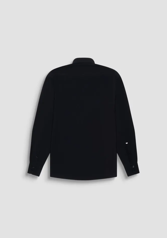 Shirts Men Antony Morato Napoli Regular Fit Shirt In Soft Touch Viscose Blend Fabric Blue Ink