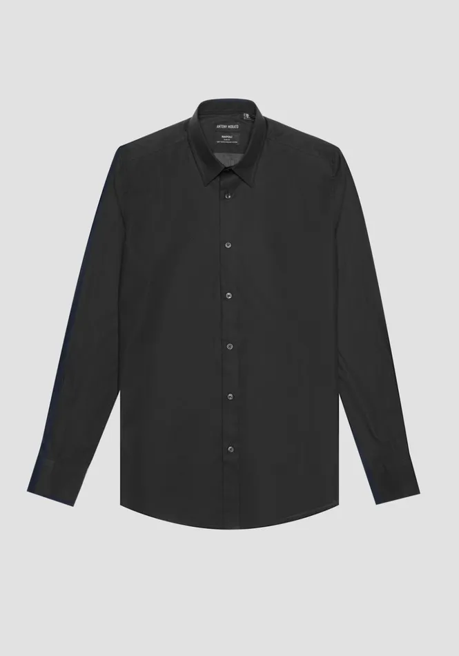 Shirts Men Antony Morato Napoli Slim Fit Shirt In 100 Cotton Black