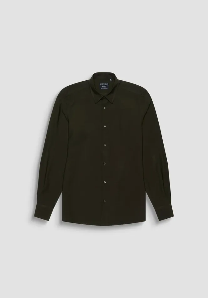 Shirts Men Antony Morato Regular Fit 034Napoli034 Shirt In Green SoftHand Viscose Blend Dark Olive Green Shirts Men Antony Morato Regular Fit 034Napoli034 Shirt In Green SoftHand Viscose Blend Dark Olive Green