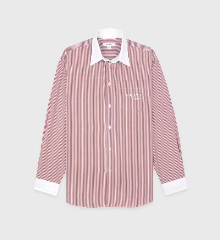 Shirts Men Sporty and Rich SR Sport Oversized Shirt 8211 Red Striped