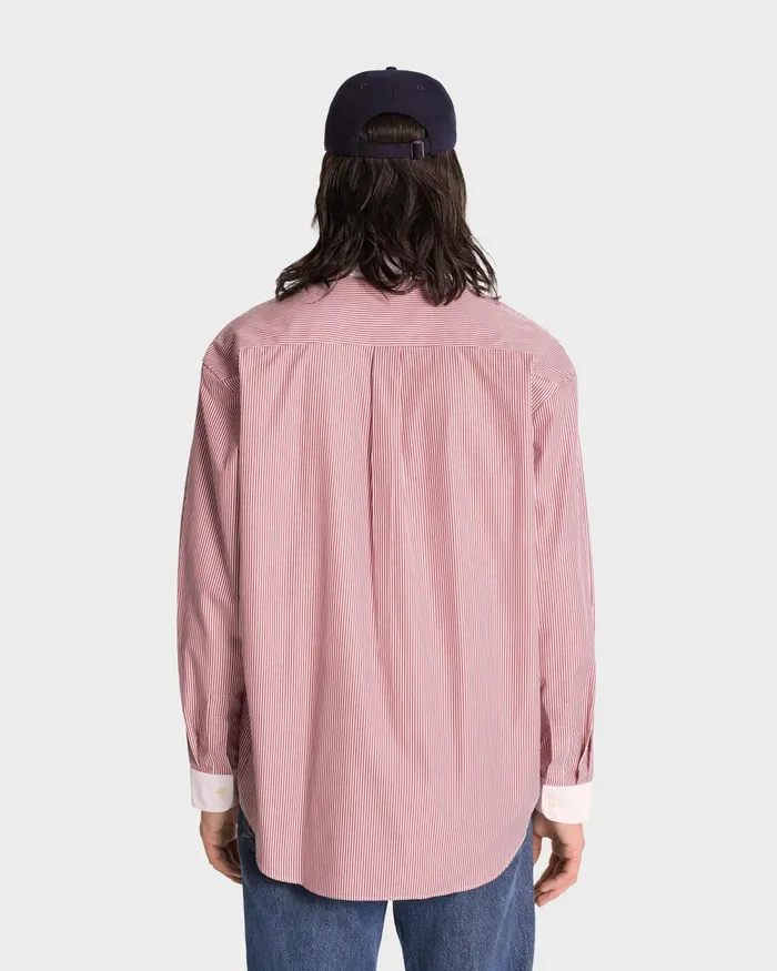 Shirts Men Sporty and Rich SR Sport Oversized Shirt 8211 Red Striped