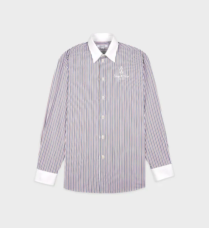 Shirts Men Sporty and Rich Vendome Oversized Shirt 8211 NavyRedWhite