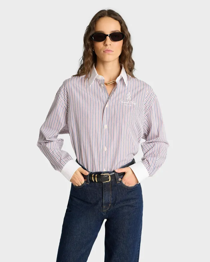 Shirts Men Sporty and Rich Vendome Oversized Shirt 8211 NavyRedWhite