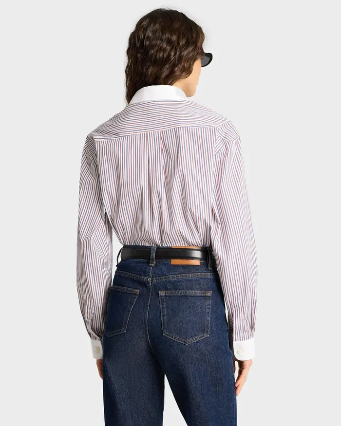 Shirts Men Sporty and Rich Vendome Oversized Shirt 8211 NavyRedWhite