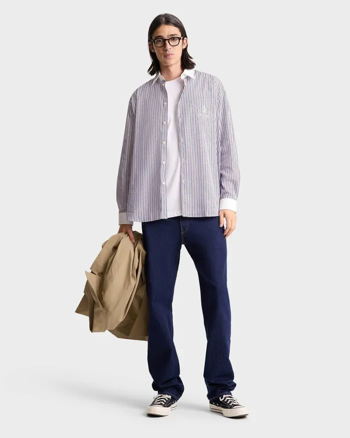 Shirts Men Sporty and Rich Vendome Oversized Shirt 8211 NavyRedWhite