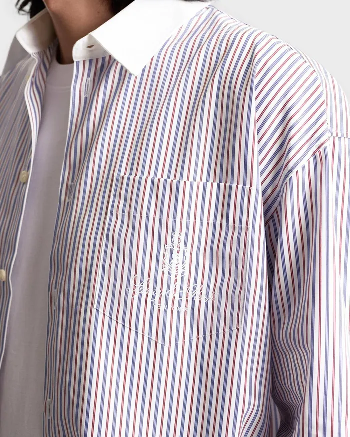 Shirts Men Sporty and Rich Vendome Oversized Shirt 8211 NavyRedWhite