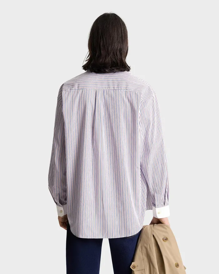 Shirts Men Sporty and Rich Vendome Oversized Shirt 8211 NavyRedWhite