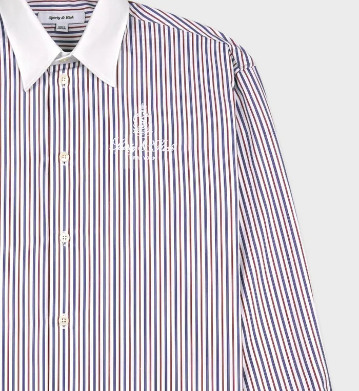 Shirts Men Sporty and Rich Vendome Oversized Shirt 8211 NavyRedWhite