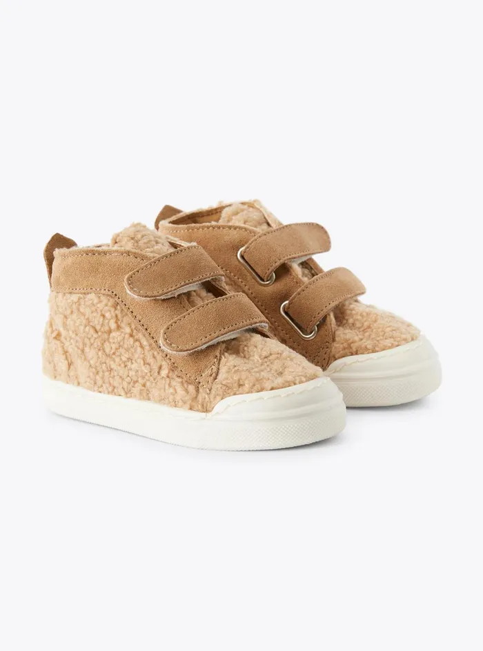 Shoes Baby 036Girl 216Boy 216 Il Gufo Curly Fabric And Suede Hightop Sneakers