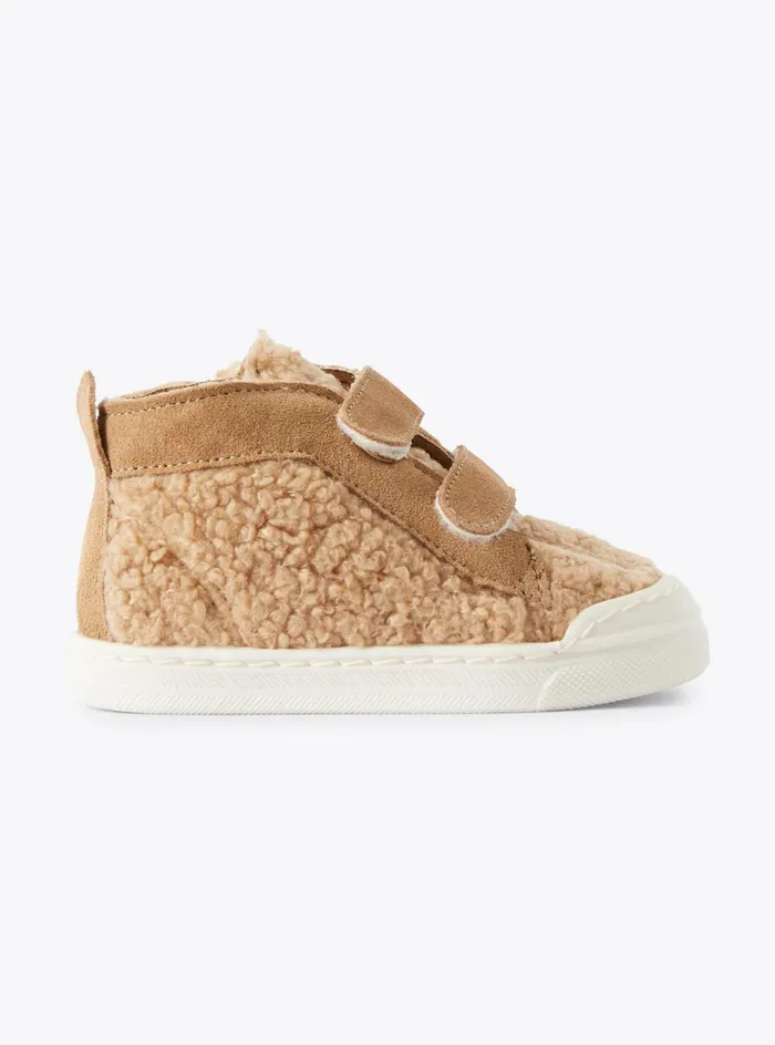 Shoes Baby 036Girl 216Boy 216 Il Gufo Curly Fabric And Suede Hightop Sneakers