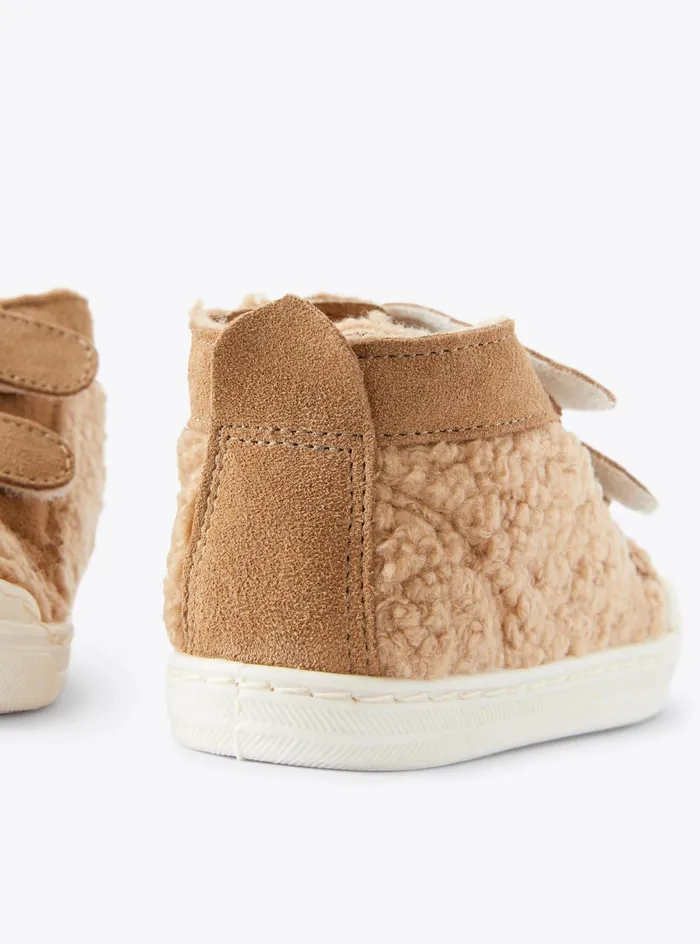 Shoes Baby 036Girl 216Boy 216 Il Gufo Curly Fabric And Suede Hightop Sneakers