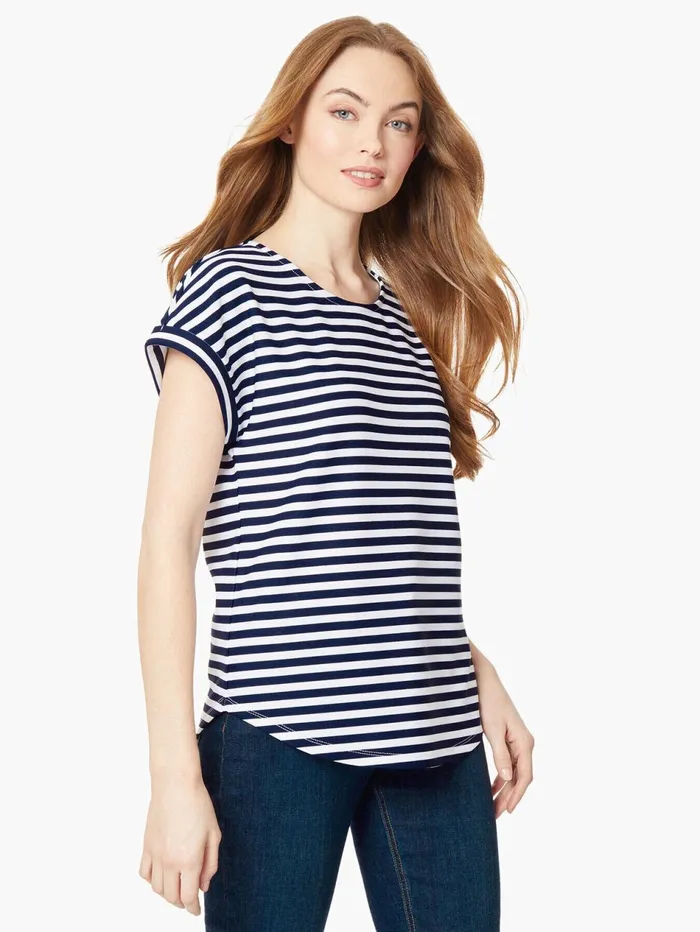 Short CuffedSleeve Scoop Neck Tee Women Jones New York Sale Short CuffedSleeve Scoop Neck Tee Women Jones New York Sale