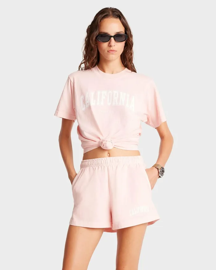 Shorts Women Sporty and Rich California Disco Short 8211 BalletWhite