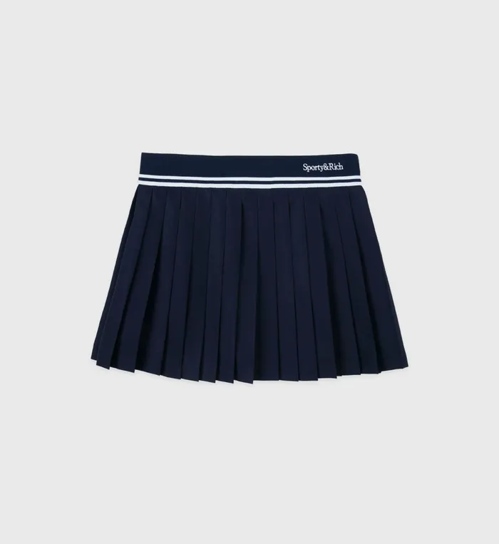 Skirts and Dresses Women Sporty and Rich Abigail Wool Pleated Skirt 8211 NavyWhite