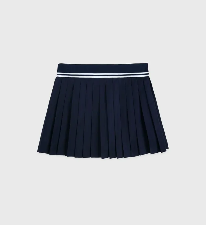 Skirts and Dresses Women Sporty and Rich Abigail Wool Pleated Skirt 8211 NavyWhite