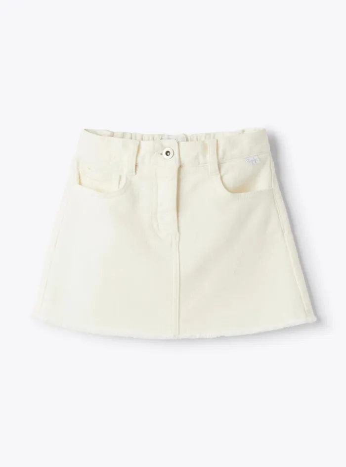 Skirts Girl 216 Il Gufo Frayed Denim Skirt
