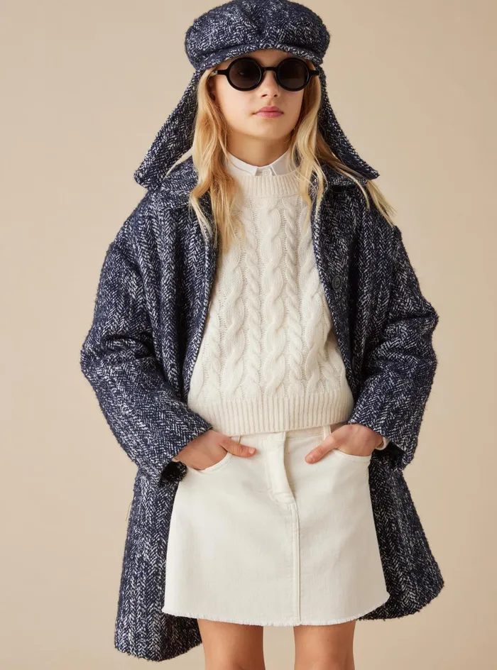 Skirts Girl 216 Il Gufo Frayed Denim Skirt