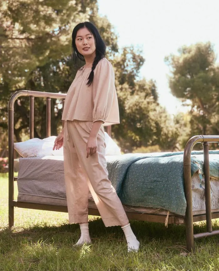 Sleep Tops Women039s The Great The Eyelet Button Sleep Top Soft Rosette