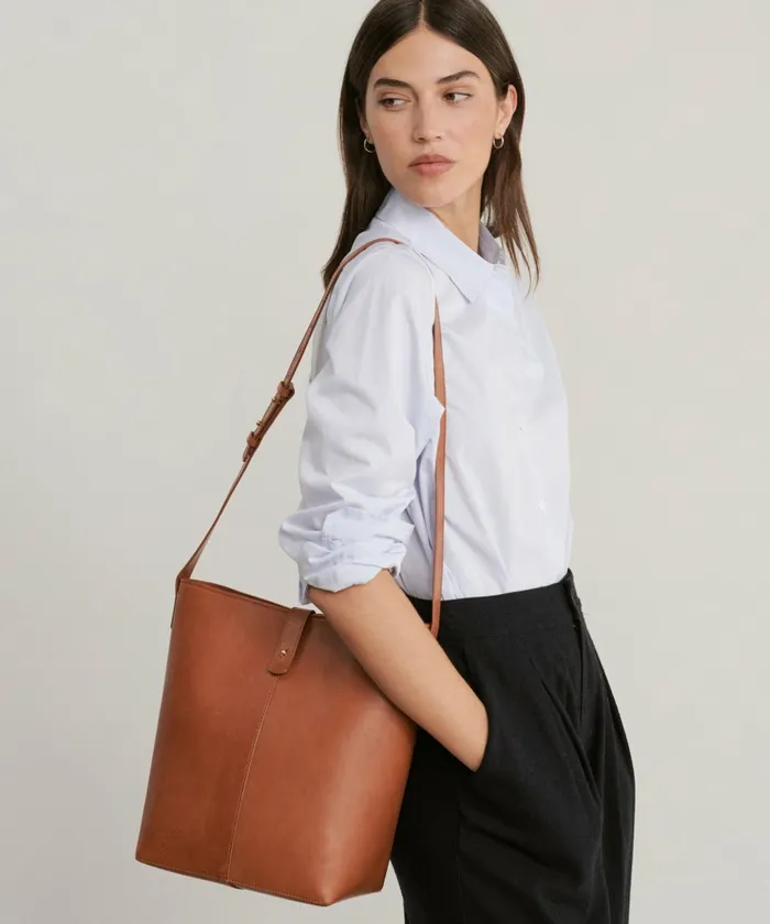 Small Leather Goods Women Jenni Kayne Leather Bucket Bag Cognac