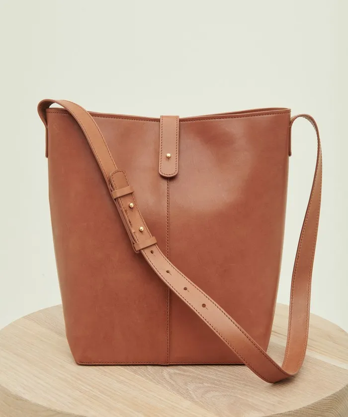 Small Leather Goods Women Jenni Kayne Leather Bucket Bag Cognac