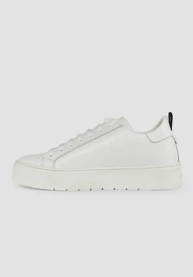 Sneakers Men Antony Morato Flare LowTop Sneakers In 100 Leather With Side Logo White