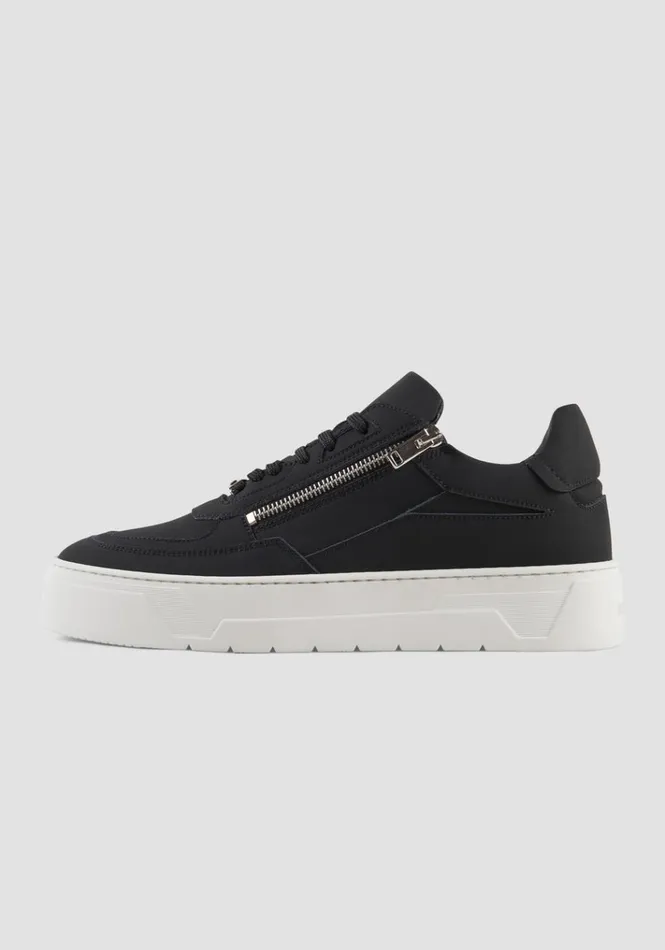 Sneakers Men Antony Morato Gosh Zipper Sneakers In Recycled Nabuk Black