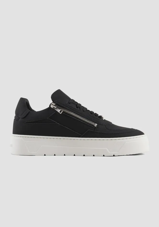 Sneakers Men Antony Morato Gosh Zipper Sneakers In Recycled Nabuk Black
