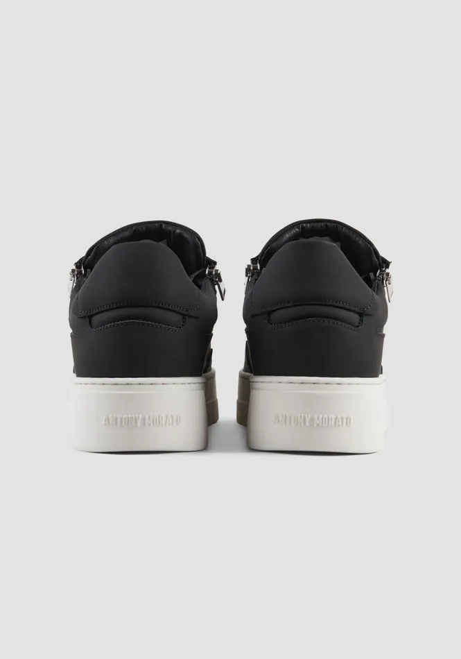 Sneakers Men Antony Morato Gosh Zipper Sneakers In Recycled Nabuk Black