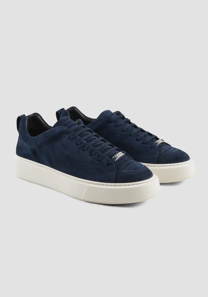 Sneakers Men Antony Morato Keane Suede Sneakers Blue Ink