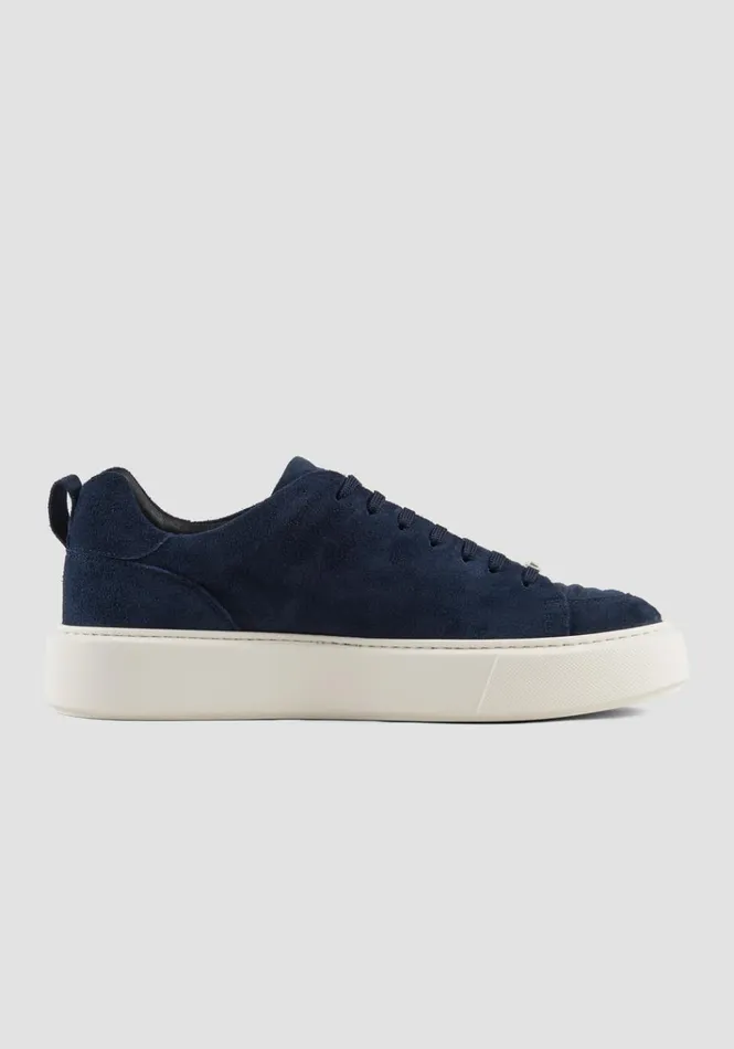 Sneakers Men Antony Morato Keane Suede Sneakers Blue Ink