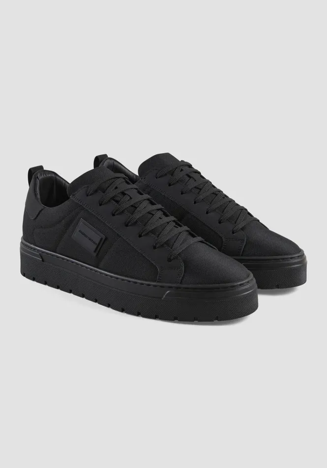 Sneakers Men Antony Morato Metal Bold Sneakers In Recycled Fabric And Nabuk Black