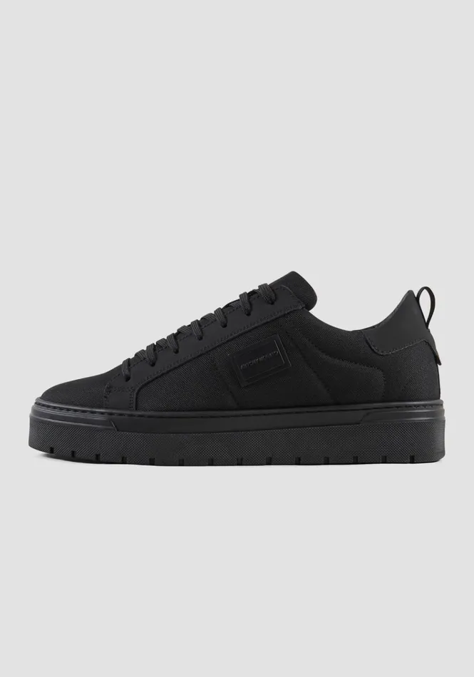 Sneakers Men Antony Morato Metal Bold Sneakers In Recycled Fabric And Nabuk Black