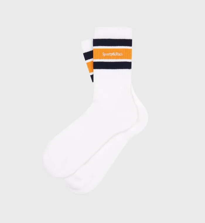 Socks Women Sporty and Rich Serif Logo Socks 8211 WhiteGold
