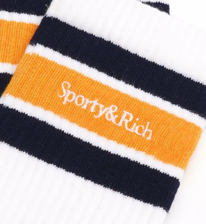 Socks Women Sporty and Rich Serif Logo Socks 8211 WhiteGold