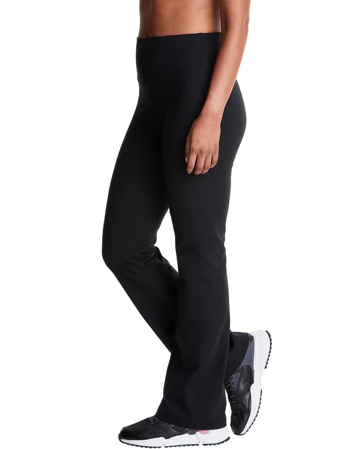 Soft Touch Flare Leggings Anti Odor C Logo 315034 Black Women Champion Pants
