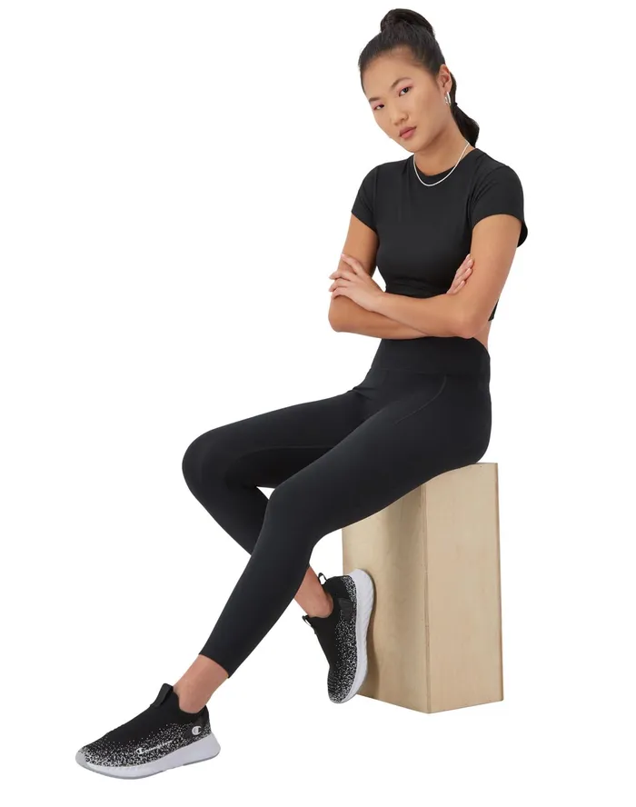 Soft Touch Period Leggings Moisture Wicking Anti Odor 25034 Black Women Champion Leggings