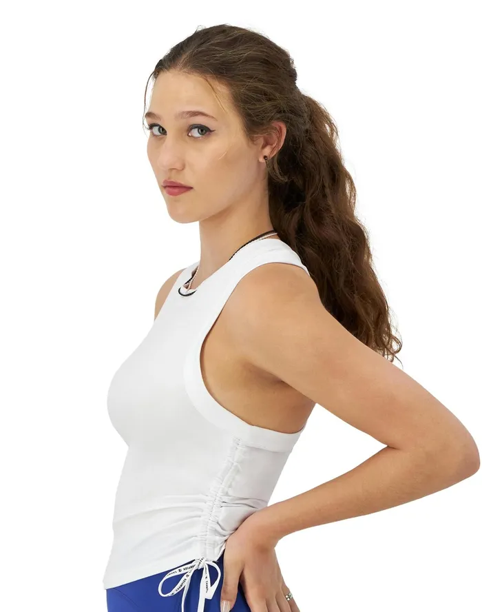 Soft Touch Ruched Tank Top White Women Champion TShirts and Tops