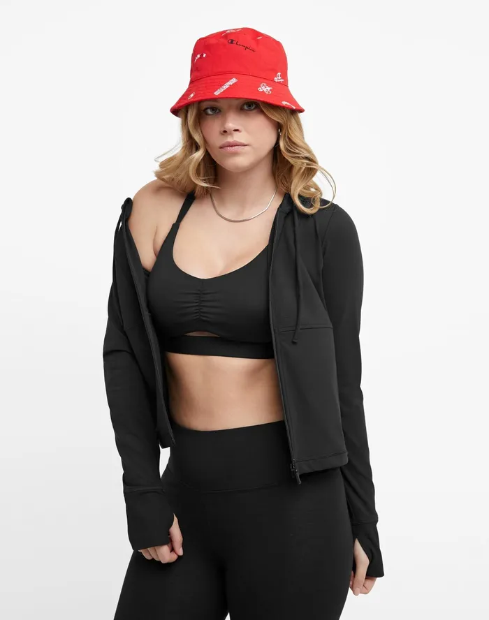 Soft Touch ZipUp Hoodie Jacket C Logo Black Women Champion Jackets