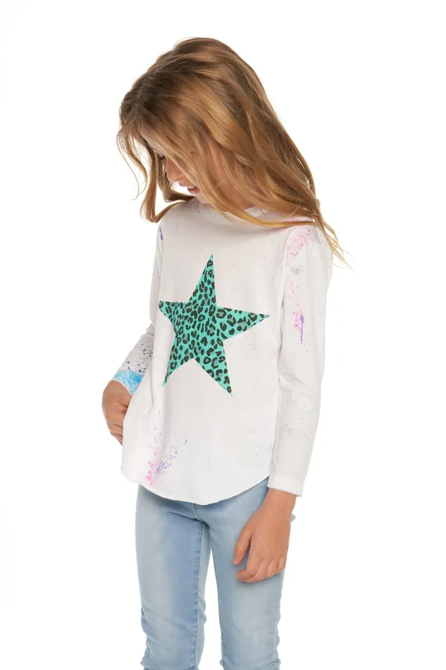 Splatter Paint Animal Heart Girls Tops Chaser Brand