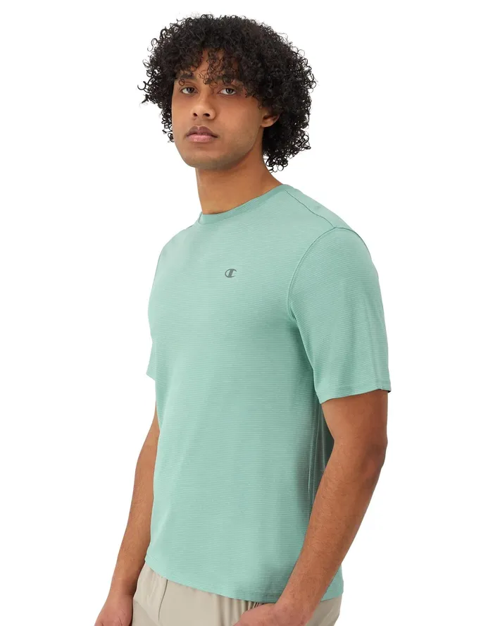 Sport TShirt Wicking AntiOdor C Logo Nimbus Green Heather Men Champion TShirts and Tops