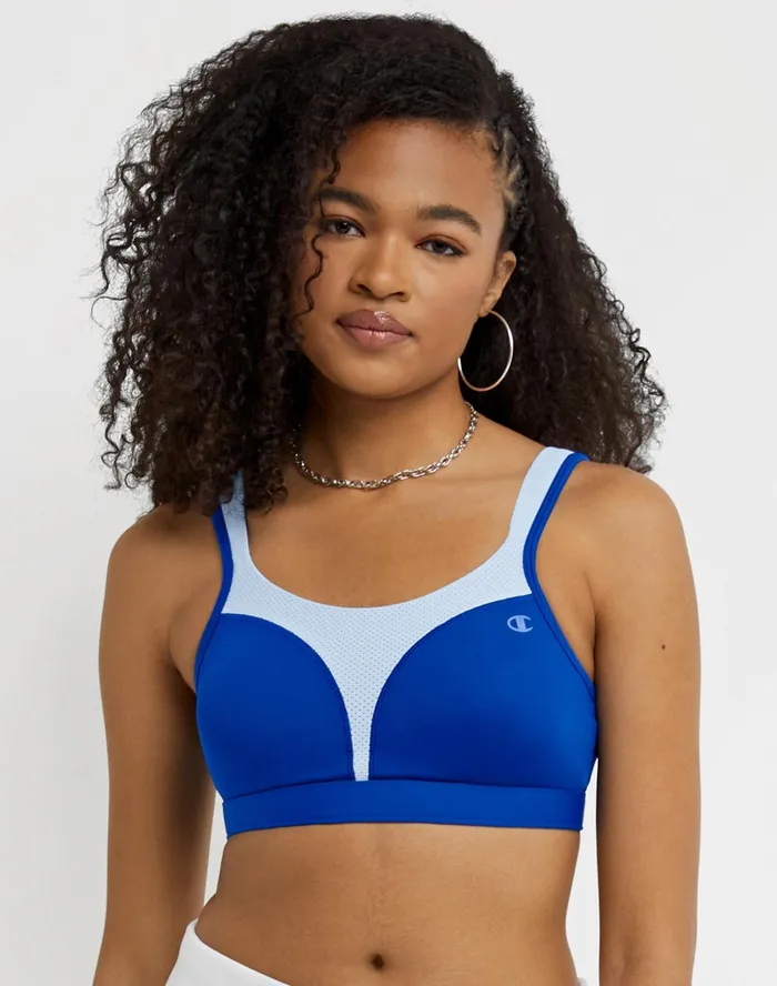 Spot Comfort HighImpact Sports Bra C Logo Surf The Webocean Front Blue Women Champion Sports Bras and Bralettes