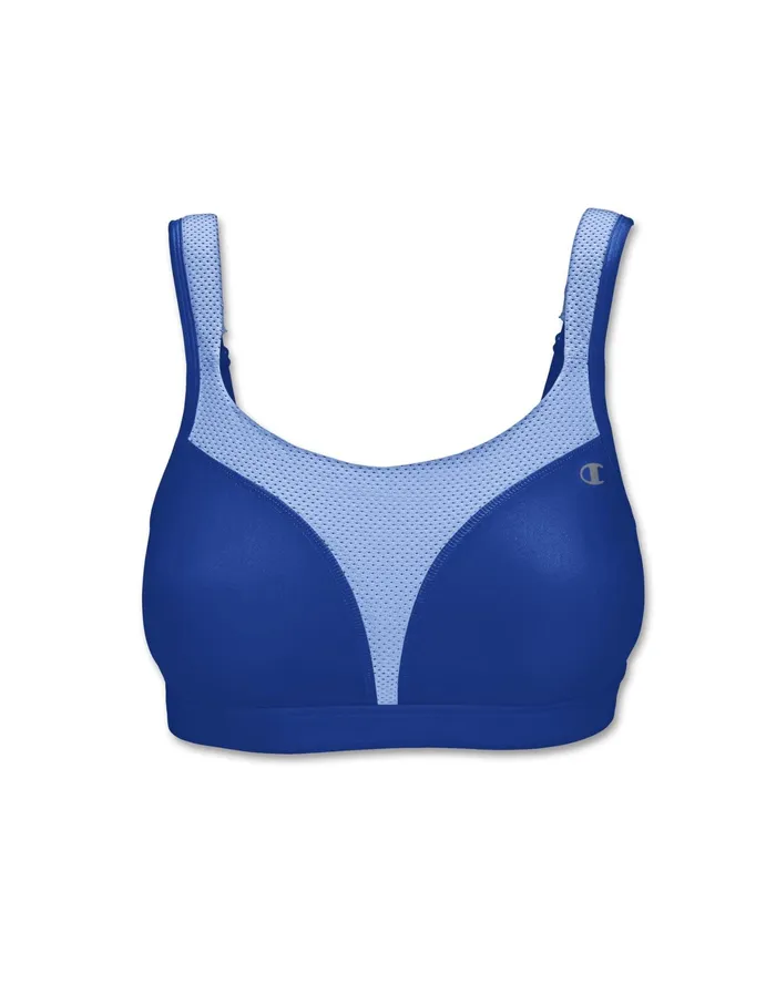 Spot Comfort HighImpact Sports Bra C Logo Surf The Webocean Front Blue Women Champion Sports Bras and Bralettes