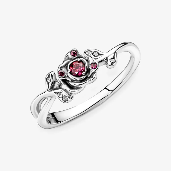 Stackable Rings Women Pandora Disney Beauty And The Beast Rose Ring