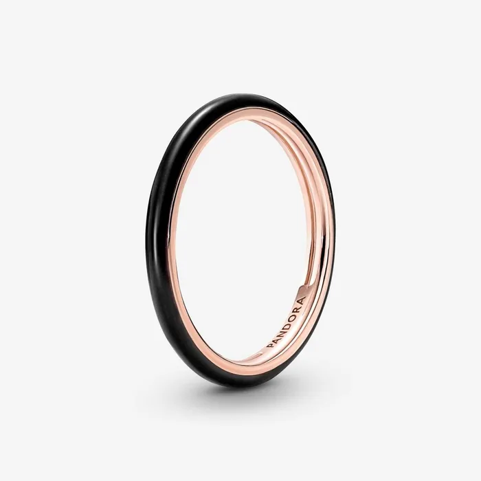 Stackable Rings Women Pandora Online ME Black Enamel Ring