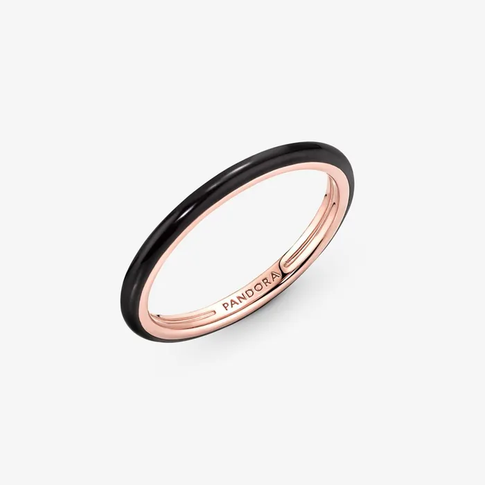 Stackable Rings Women Pandora Online ME Black Enamel Ring