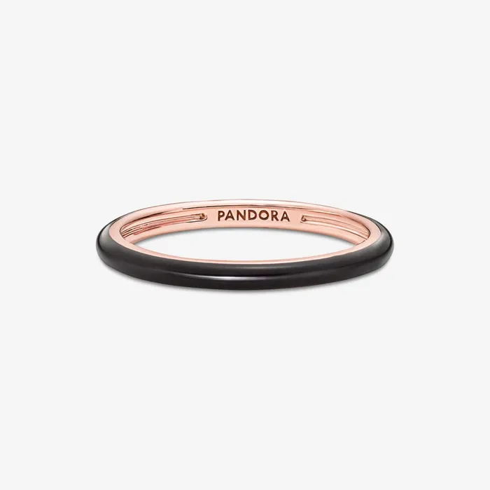 Stackable Rings Women Pandora Online ME Black Enamel Ring