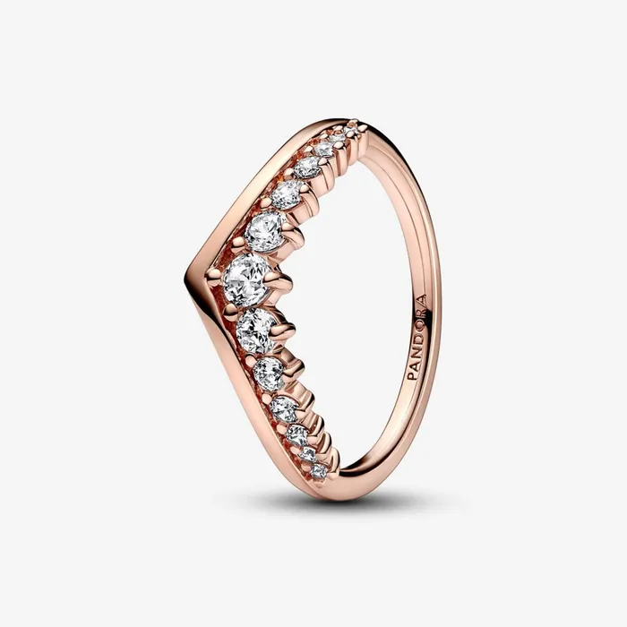 Stackable Rings Women Pandora Online Timeless Wish Floating Pav Ring Rose Gold Plated