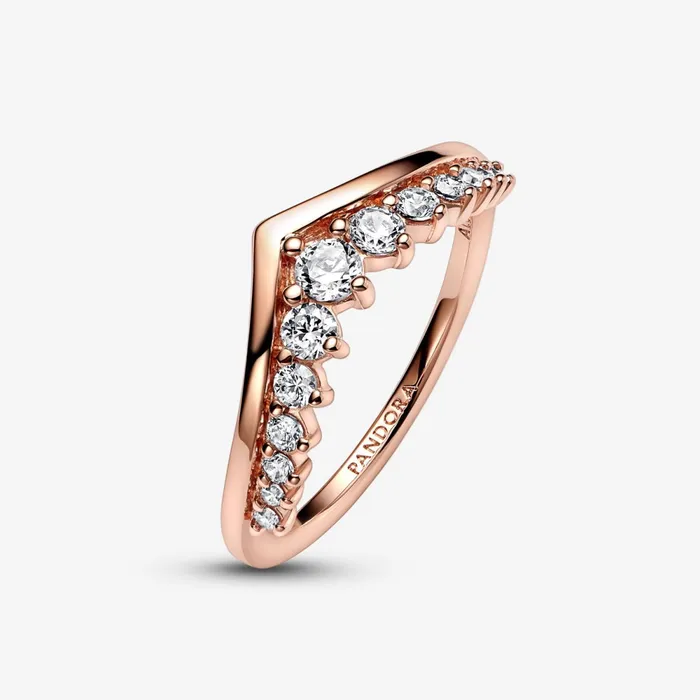 Stackable Rings Women Pandora Online Timeless Wish Floating Pav Ring Rose Gold Plated